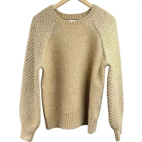 J.Crew Wool Blend Popover Long Sleeve Sweater In a Neutral Color Size Small - Picture 2 of 10